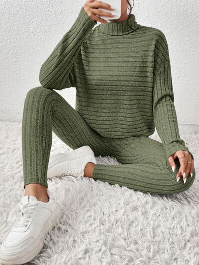 Ribbed Turtleneck Set