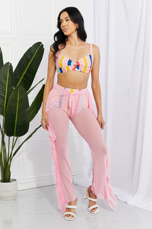 Take Me To The Water Mesh Ruffle Cover-Up Pants