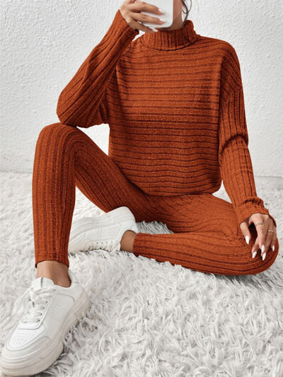 Ribbed Turtleneck Set
