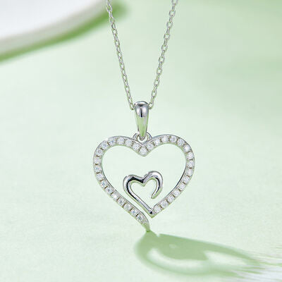 Heart Within A Heart Pendant Necklace