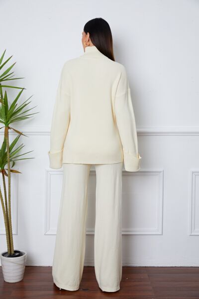 Turtleneck Asymmetrical Sweater Set