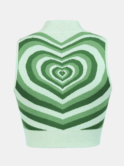 Swirled Heart Sweater Vest Top