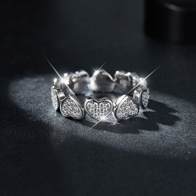 Sterling Silver Hearts Ring