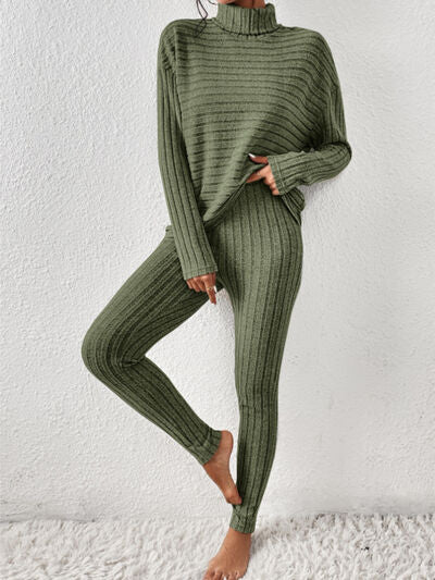 Ribbed Turtleneck Set