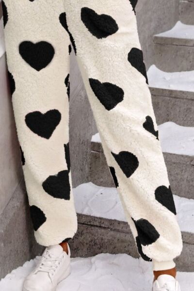 Fuzzy Hearts Zip-Up Onesie