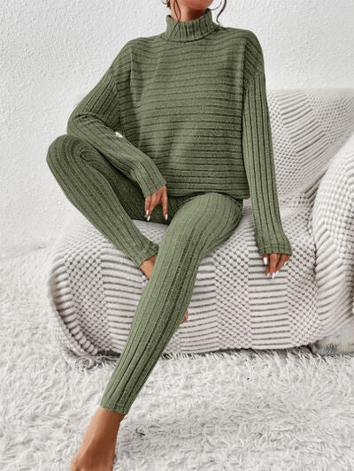 Ribbed Turtleneck Set