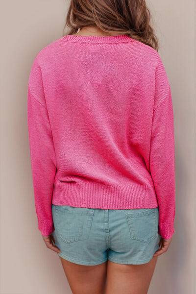 XOXO Heart Embroidered Sweater