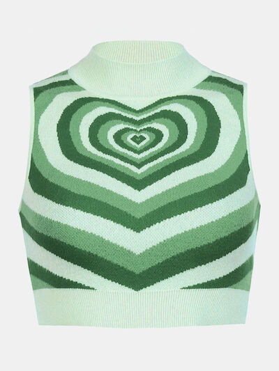 Swirled Heart Sweater Vest Top