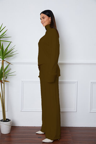 Turtleneck Asymmetrical Sweater Set