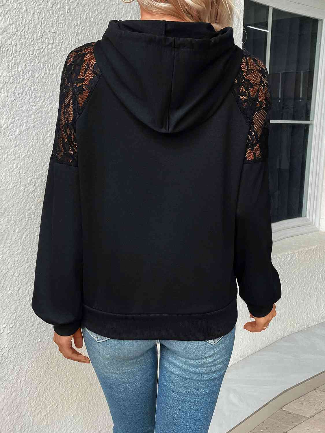 Lace Shoulder Hoodie