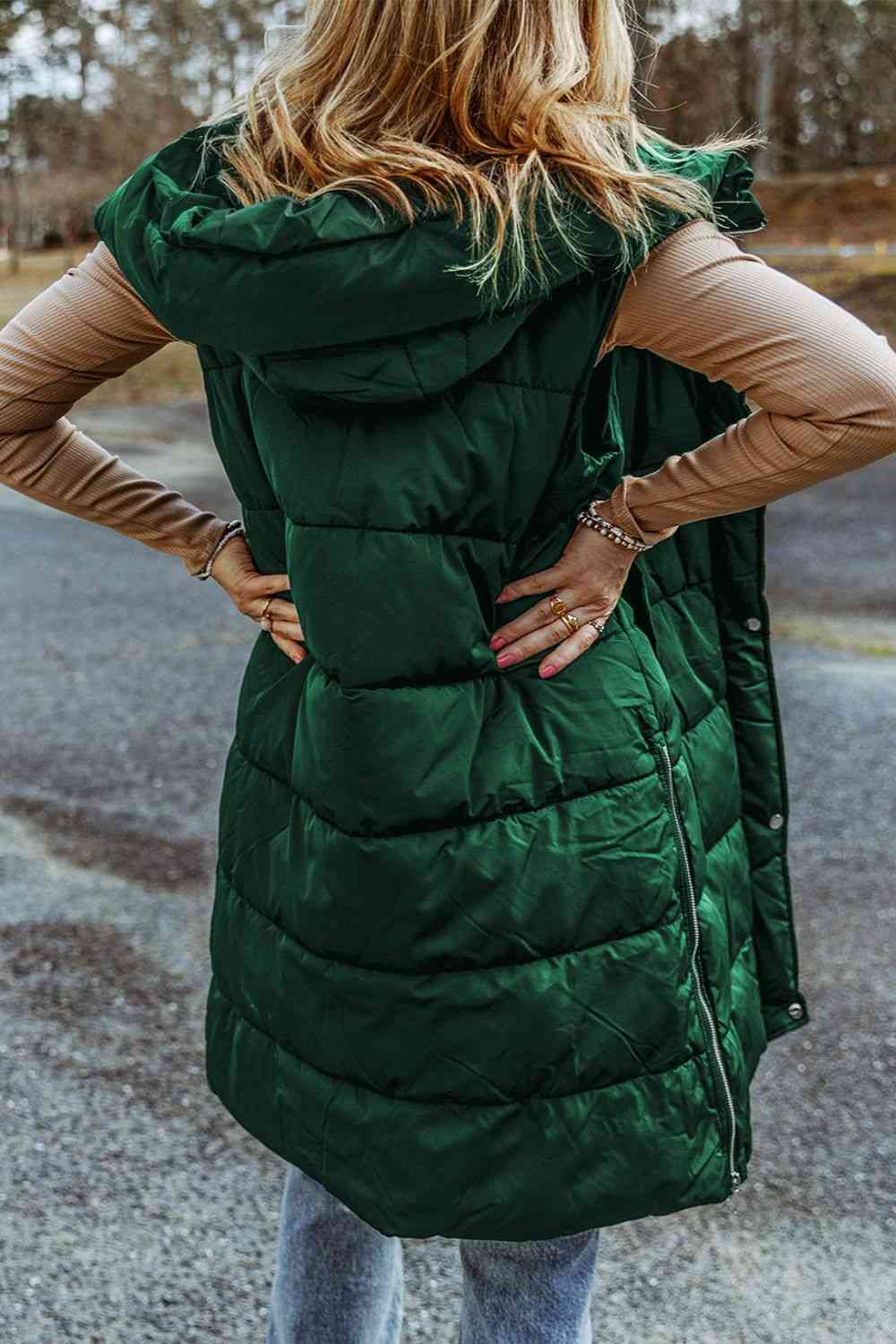 Longline Hooded Puffer Vest