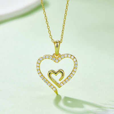 Heart Within A Heart Pendant Necklace