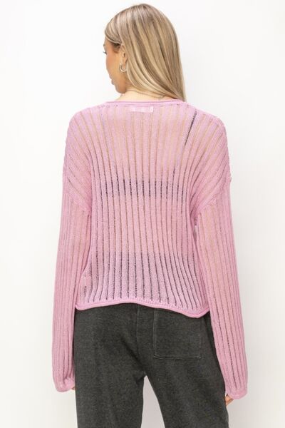 Pink Ribbed Knit Top