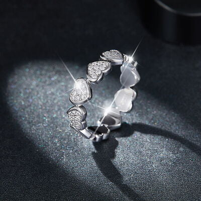 Sterling Silver Hearts Ring
