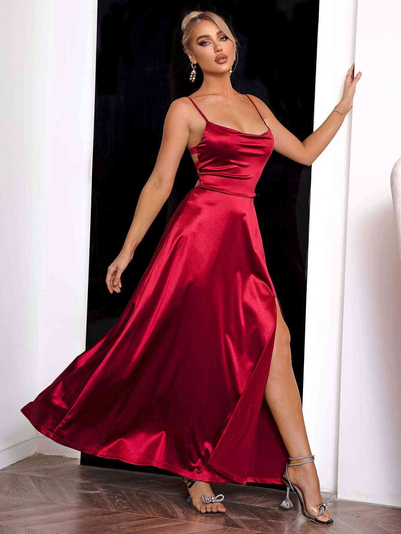 Falling For You Lace-Up Back Dress