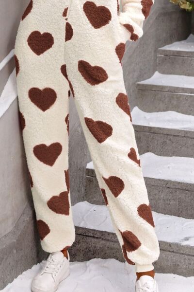 Fuzzy Hearts Zip-Up Onesie