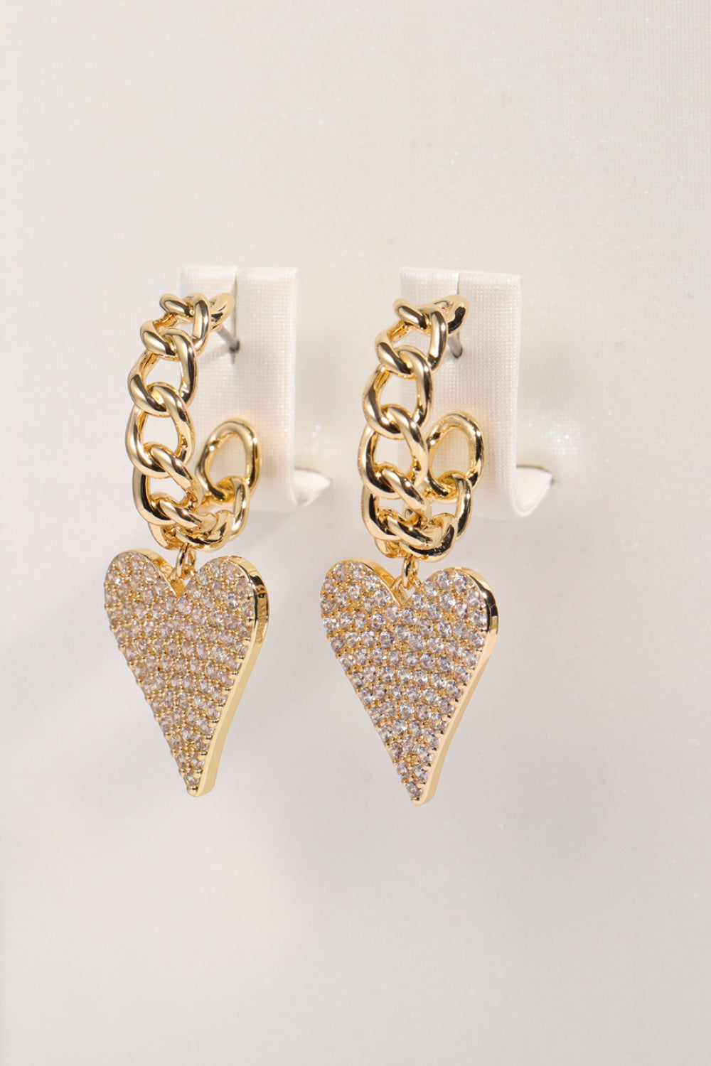 Heart C-Hoop Drop Earrings