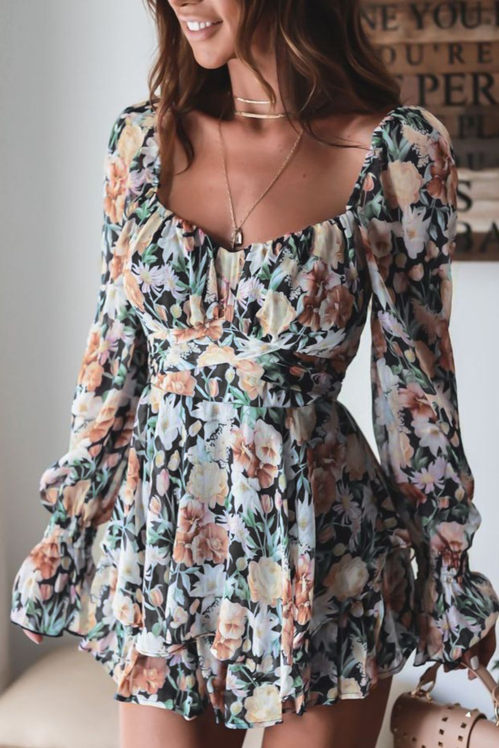 Floral Sweetheart Romper