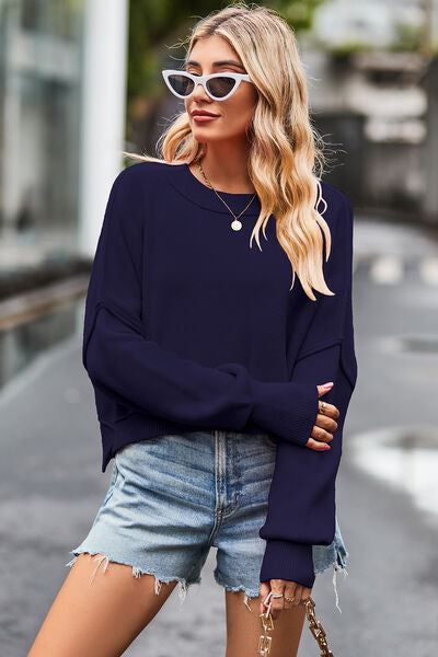 Round Neck Cropped Sweater