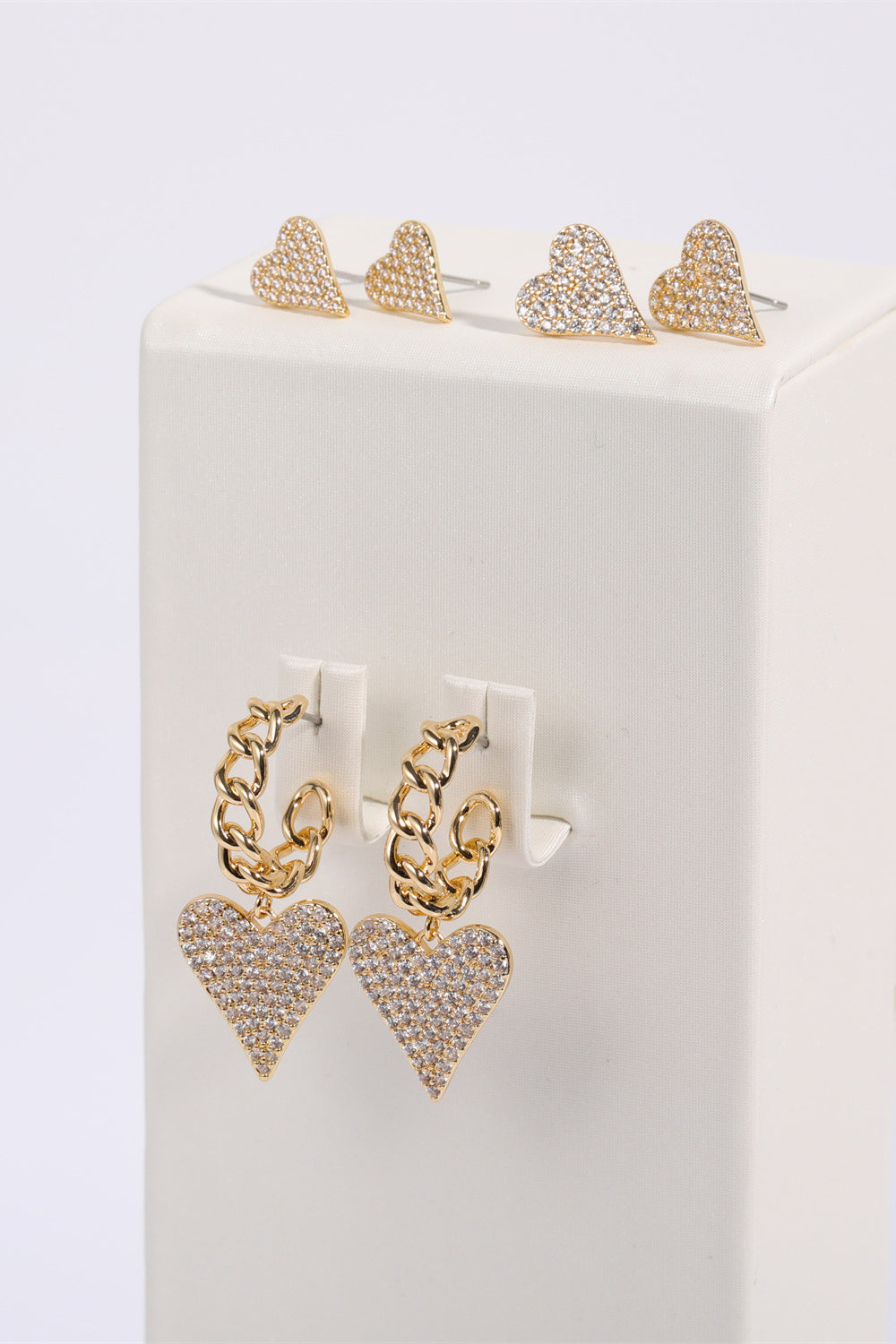 Heart C-Hoop Drop Earrings