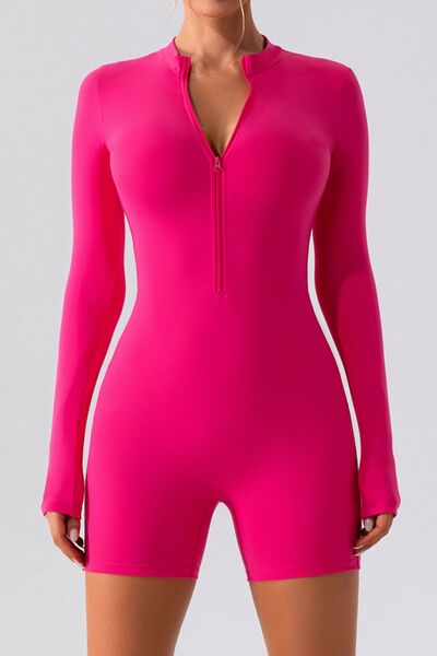 Half Zip Long Sleeve Romper