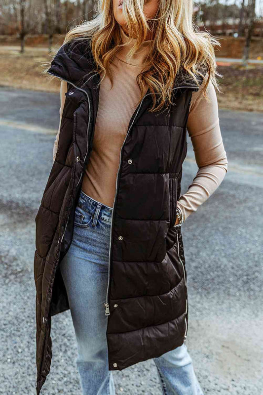 Longline Hooded Puffer Vest