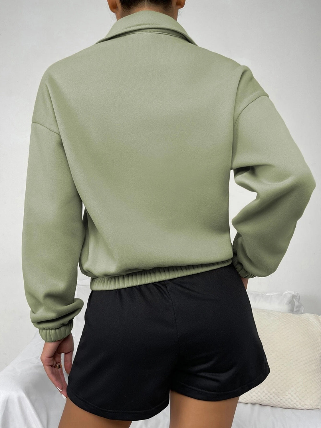 Half-Zip Collared Sweatshirt