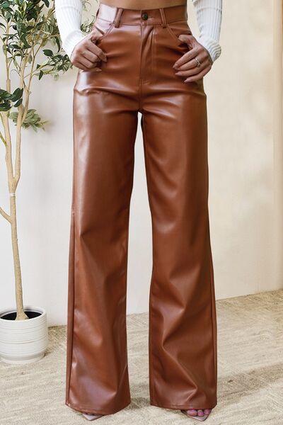 High Waist Faux Leather Pants