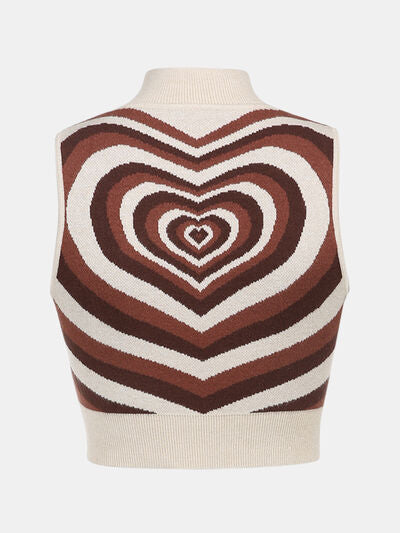 Swirled Heart Sweater Vest Top