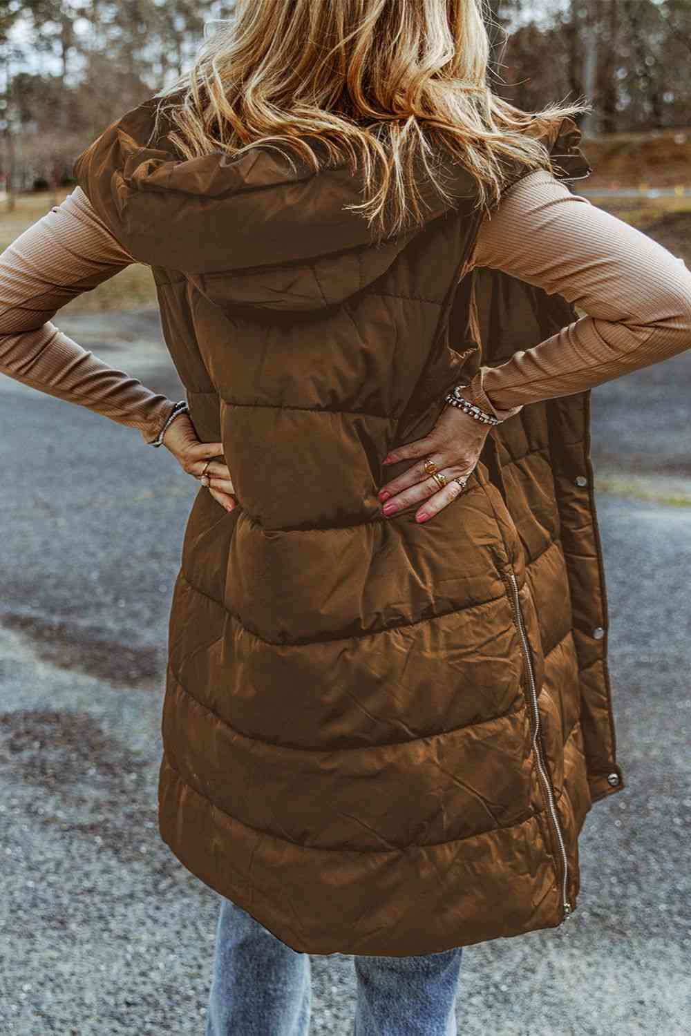 Longline Hooded Puffer Vest
