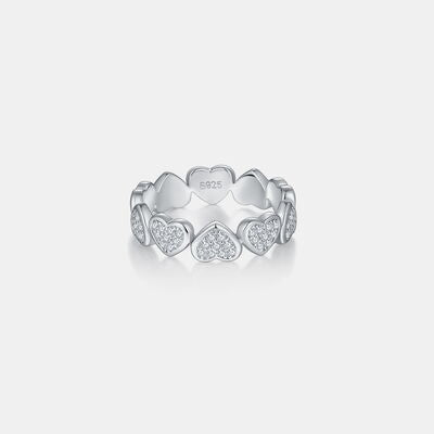 Sterling Silver Hearts Ring