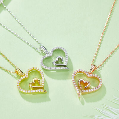 Heart Within A Heart Pendant Necklace