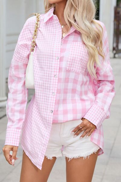 Plaid Button-Up Shirt