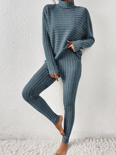 Ribbed Turtleneck Set
