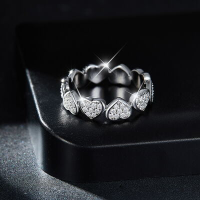 Sterling Silver Hearts Ring