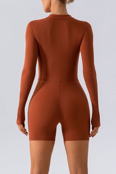 Half Zip Long Sleeve Romper