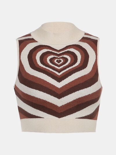 Swirled Heart Sweater Vest Top