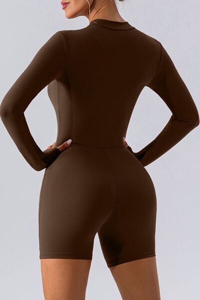Half Zip Long Sleeve Romper