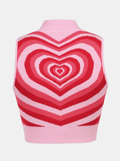 Swirled Heart Sweater Vest Top